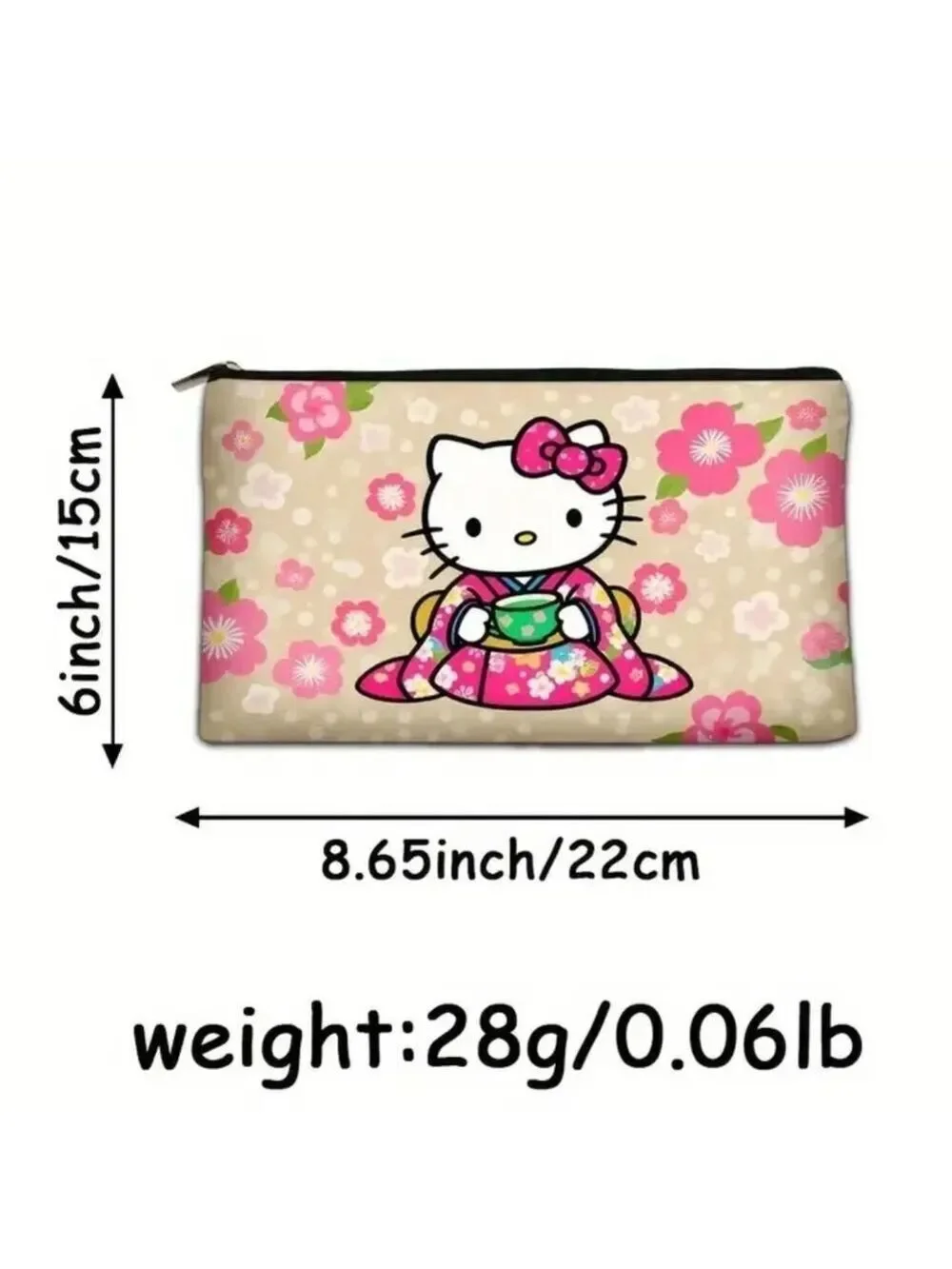 Hello Kitty Pink Floral Cosmetic Bag